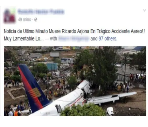 Con falsa muerte de Ricardo Arjona, hackers roban credenciales de la red social Facebook.